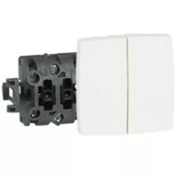 legrand-double poussoir 6a appareillage saillie composable - blanc (086121)