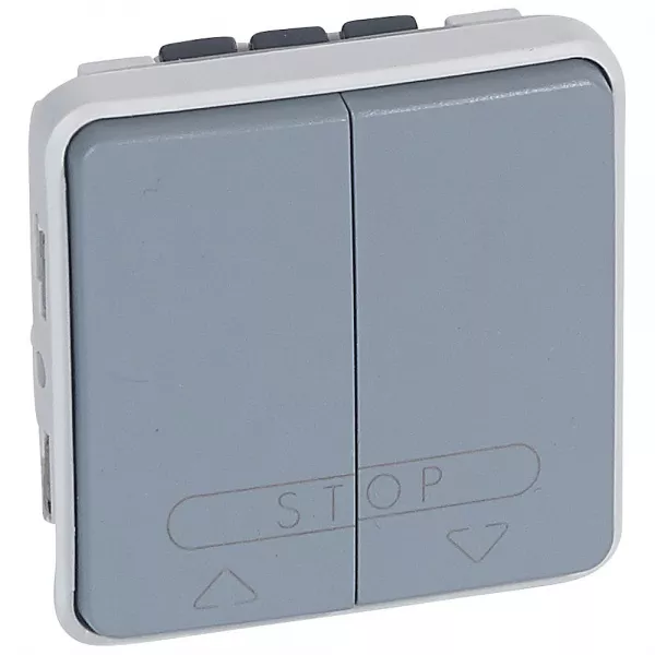 legrand-double poussoir �tanche pour volets roulants plexo composable ip55 10a 250v gris (069539)