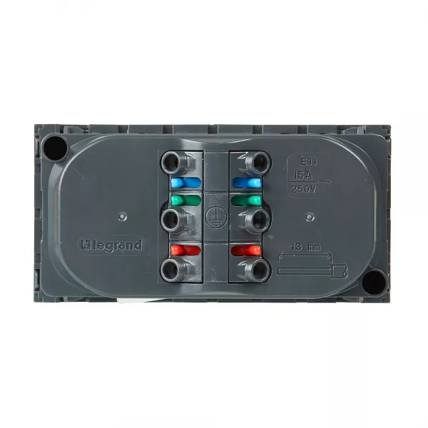 legrand-double prise 2p+t � 45� pr�c�bl�es ik07 mosaic - bornes auto - anthracite - 4mod (079192)