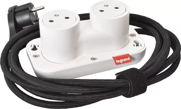legrand-double prise 2p+t surface electr\'on incara 2 postes - blanc (654904)