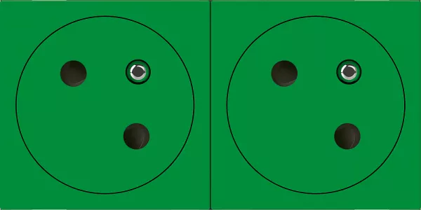 legrand-double prise 2p+t surface mosaic link raccordement lat�ral 4 modules - vert (077162l)