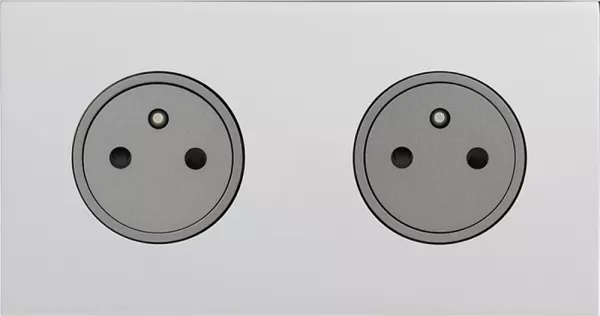 legrand-double prise de courant 2p+t 16a 250v - epure acier miroir art d\'arnould (67632)