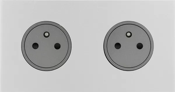 legrand-double prise de courant 2p+t 16a 250v - epure acier satin art d\'arnould (67532)