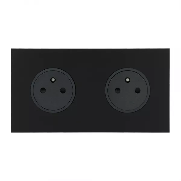 legrand-double prise de courant 2p+t 16a 250v - epure noir mat art d\'arnould (67832)