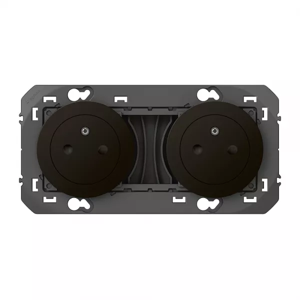 legrand-double prise de courant 2p+t surface dooxie 16a pr�c�bl�es - noir (600532)