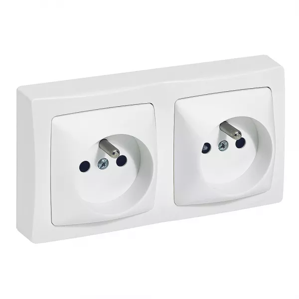 legrand-double prise de courant avec terre appareillage saillie - blanc (097627)
