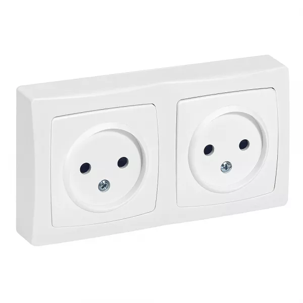 legrand-double prise de courant sans terre appareillage saillie - blanc (097628)