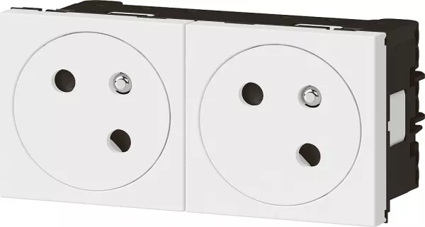 legrand-double prise de courant surface mosaic link � 45� pr�c�bl�e - blanc (099421)