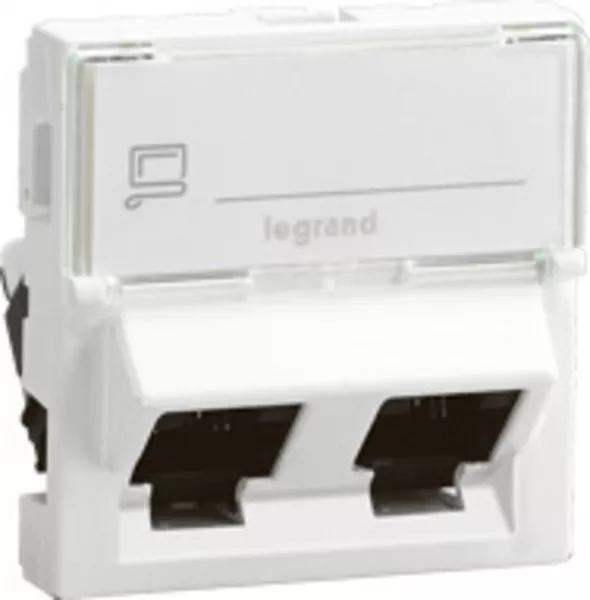legrand-double prise rj45 cat�gorie 6 ftp inclines � 45� mosaic 2 modules - blanc (076506)