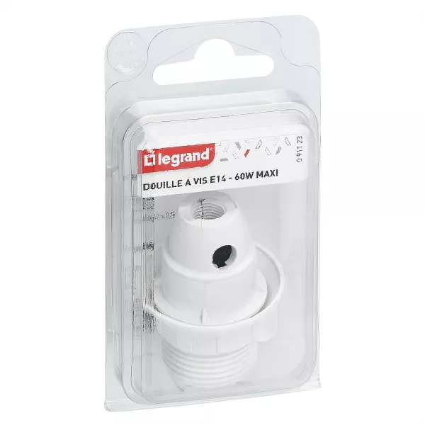 legrand-douille pour ampoule e14 - polyamide blanc (091123)