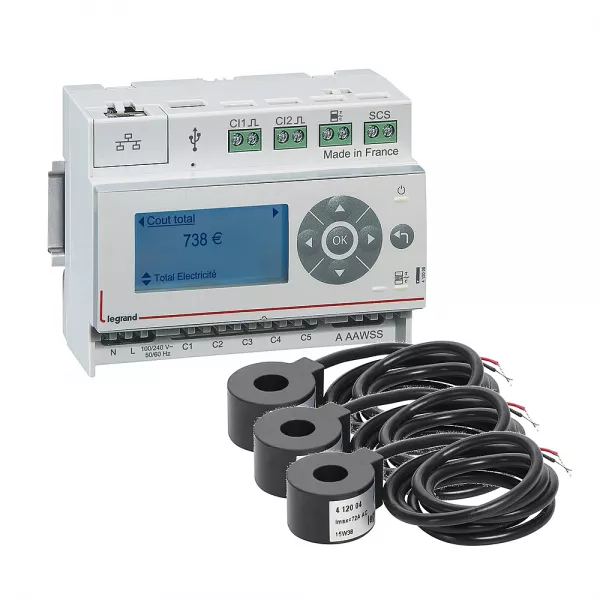 legrand-ecocompteur de consommation pour mesure des �nergies + 3 tores (092704)