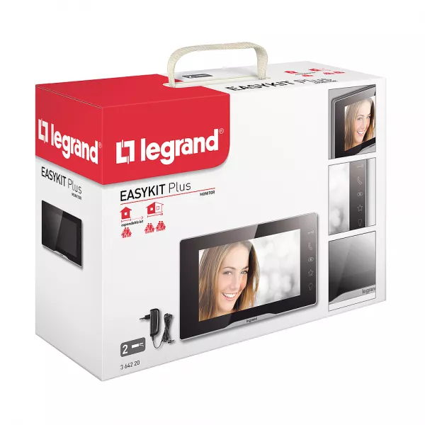 legrand-ecran int�rieur visiophone easy kit 7pouces noir effet mirroir (364220)