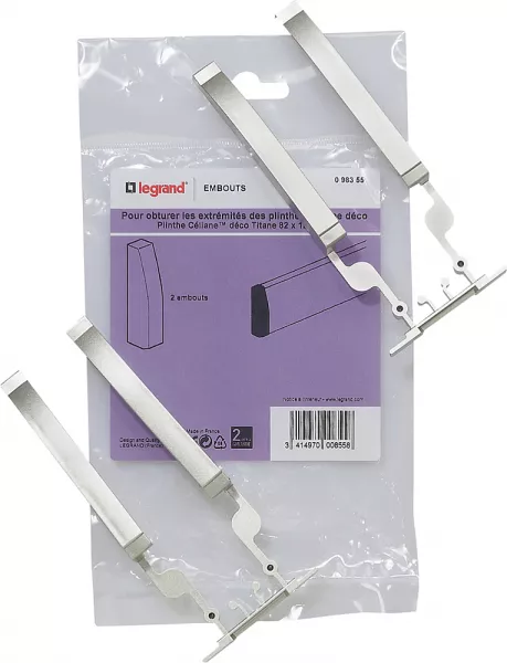 legrand-embout pour plinthe c�liane d�co 82x12,5mm - titane (098355)