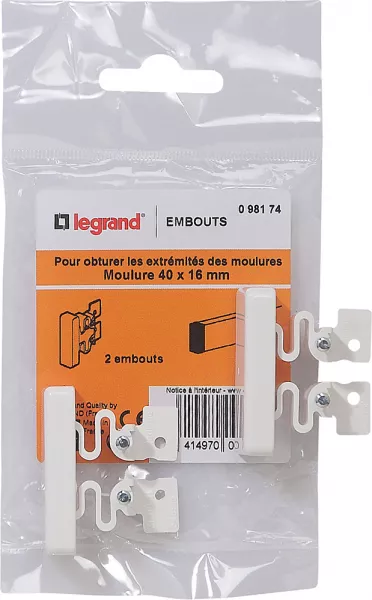 legrand-embouts (x 2) pour moulure section 40x16mm (098174)