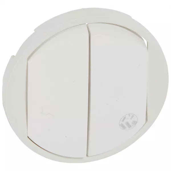 legrand-enjoliveur antimicrobien c�liane double interrupteur/va-et-vient/poussoir -blanc (067741)