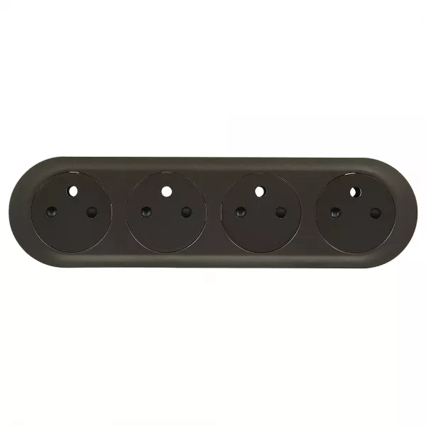 legrand-enjoliveur c�liane pour 4 prises 2p+t standard pr�c�bl�e compacte - graphite (067925)