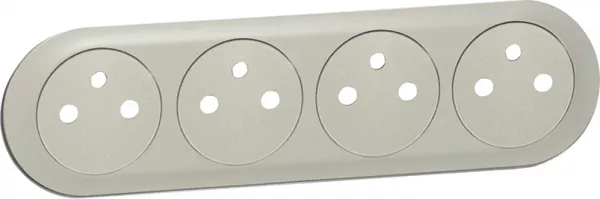 legrand-enjoliveur c�liane quadruple prise 2p+t surface pr�cabl�e compacte - titane (068414)