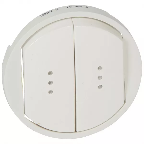 legrand-enjoliveur large c�liane double inter, va-et-vient ou poussoir avec voyant-blanc (068004)