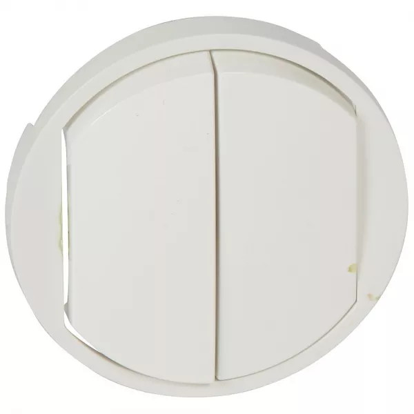legrand-enjoliveur large c�liane double interrupteur, va-et-vient ou poussoir - blanc (068002)