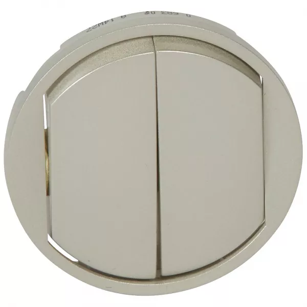 legrand-enjoliveur large c�liane double interrupteur, va-et-vient ou poussoir - titane (068302)