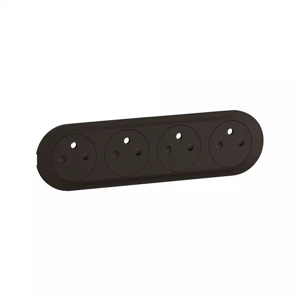 legrand-enjoliveur prise pr�c�bl�e 4x2p+t compacte surface c�liane - noir (cn0114)