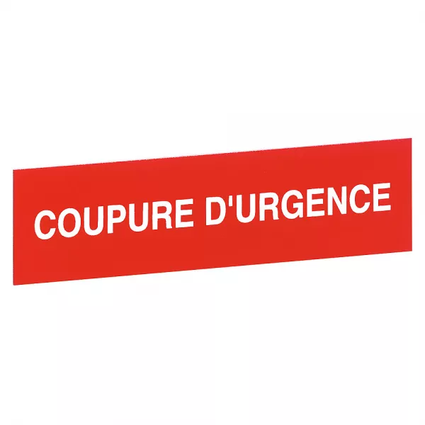 legrand-etiquette autocollante \'\'coupure d\'urgence\'\' - pour coffret \'\'bris de glace\'\' (038094)
