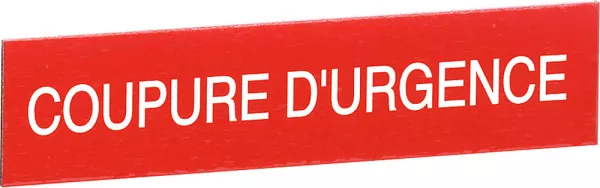 legrand-etiquette autocollante avec inscription coupure d\'urgence blanche sur fond rouge (038092)