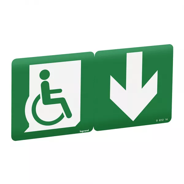 legrand-etiquette �vacuation repositionnable, recyclable personne mobilit� reduite (061214)