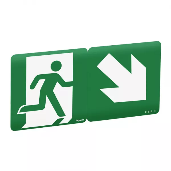 legrand-etiquette signalisation �vacuation repositionnable, recyclable - fl�che � 45� (061211)