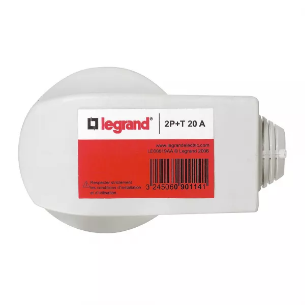 legrand-fiche 2p+t 20a avec serre-c�bles avec �tiquette avec gencod (090114)