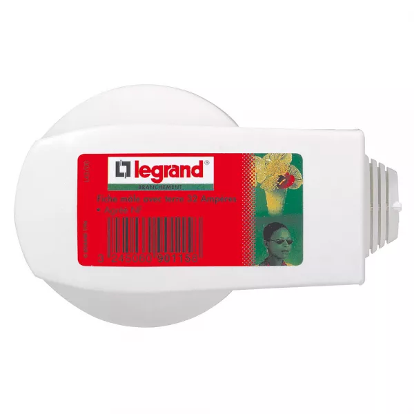 legrand-fiche 2p+t 32a sortie lat�rale par embout avec serre-c�bles - �tiquette gencod (090115)