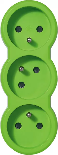 legrand-fiche 3x2p+t frontales 16a 230v - finition vert (050505)