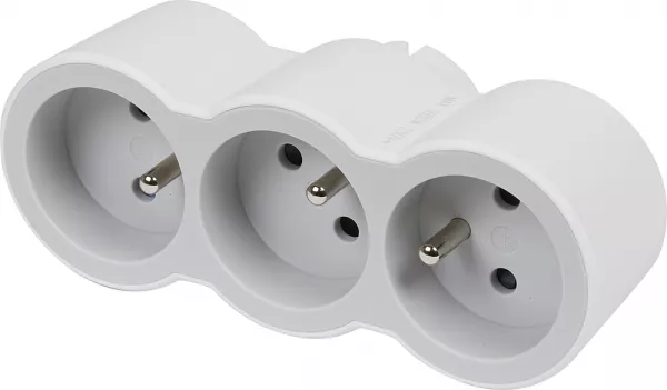 legrand-fiche 3x2p+t frontales 16a 230v 3680w - blanc/gris (049433)