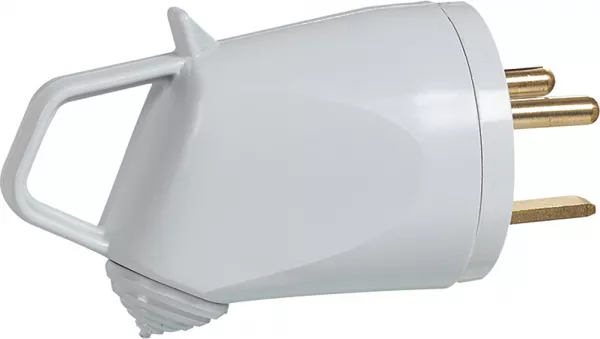 legrand-fiche de puissance m�le avec terre 20a - avec anneau - 2 broches - gris (096935)