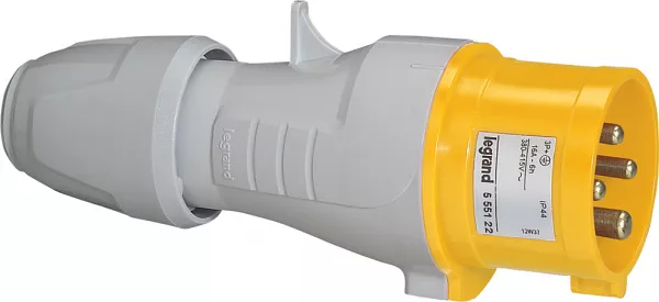 legrand-fiche droite 3p+t - ip44 - 100v � 130v 16a (555122)