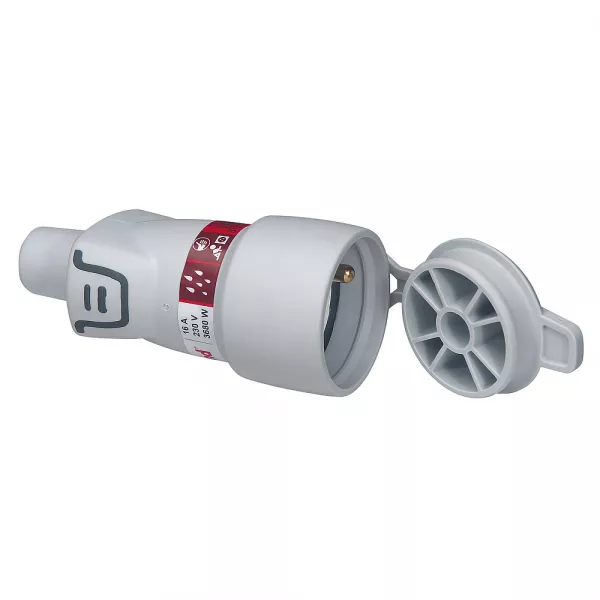 legrand-fiche femelle avec terre 16a plastique avec volet de protection plexo ip44 (093829)
