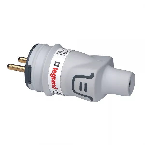 legrand-fiche m�le avec terre plexo plastique ip44 - gris (093828)
