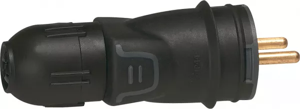 legrand-fiche m�le caoutchouc 2p+t 16a ik08 � connexion automatique ip44 (050440)