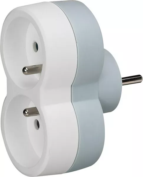 legrand-fiche multiprise 2 prises 2p+t 16a 230v avec sorties frontales (050638)