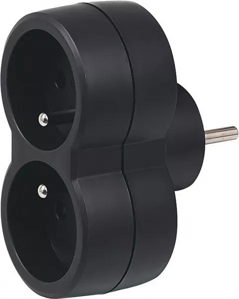 legrand-fiche multiprise 2 prises de courant 2p+t 16a 230v avec sorties frontales (050504)