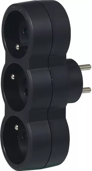 legrand-fiche multiprise 3 prises de courant 2p+t 16a 230v avec sorties frontales (050508)