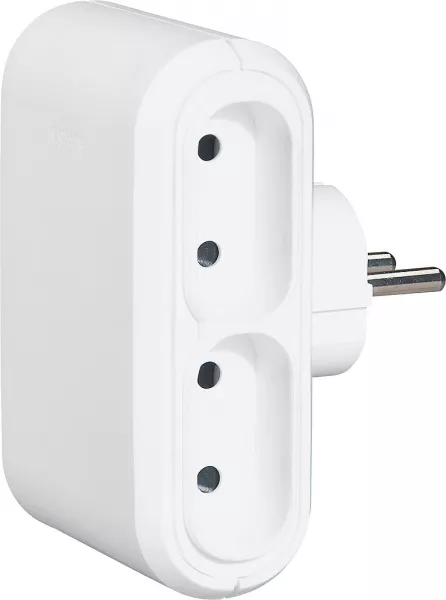 legrand-fiche multiprise 4 prises de courant 2p 6a 230v avec sorties lat�rales - blanc (050650)