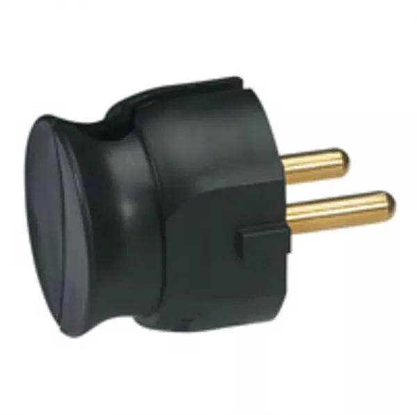 legrand-fiche plastique 2p 16a extra-plate � sortie lat�rale - noir (050184)