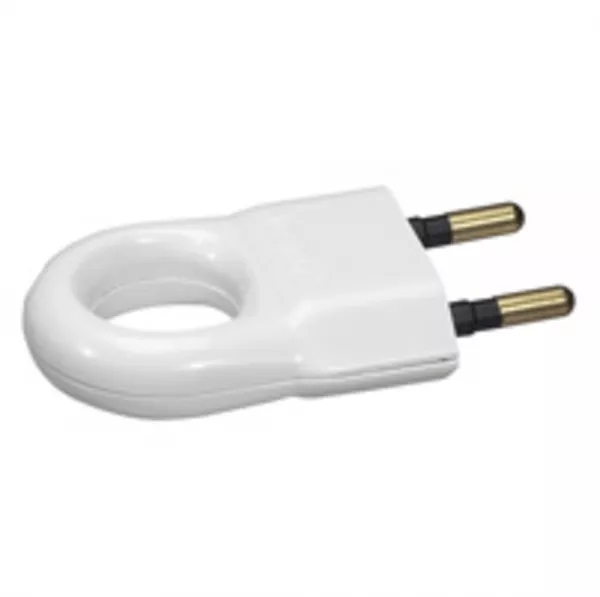 legrand-fiche plastique 2p 6a avec anneau d\'extraction - blanc (050162)