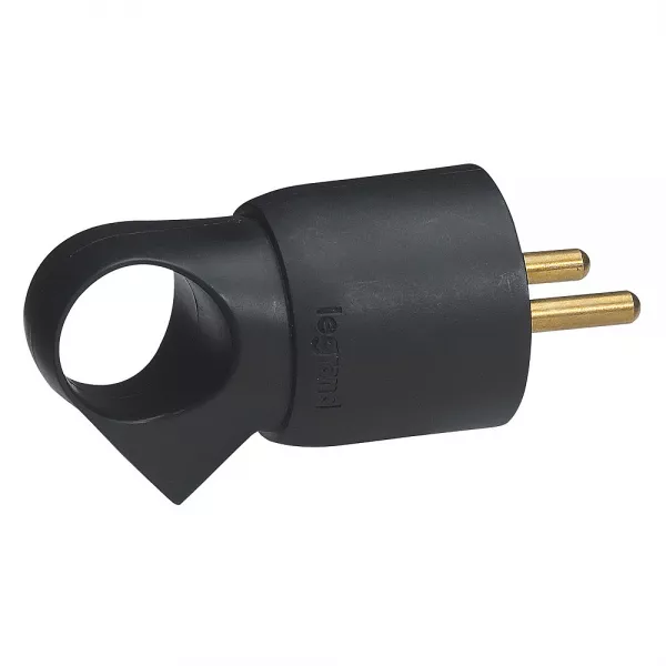 legrand-fiche plastique 2p+t 16a - � anneau - noir (050428)