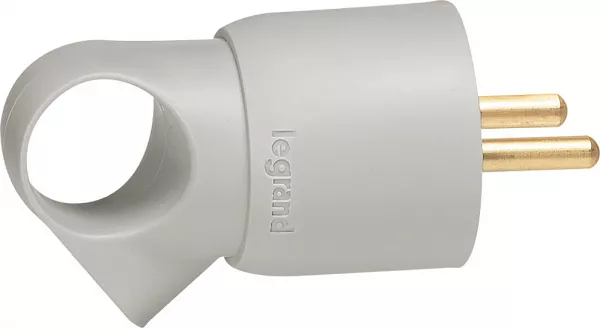 legrand-fiche plastique 2p+t 16a � anneau avec �tiquette avec gencod - gris (050105)