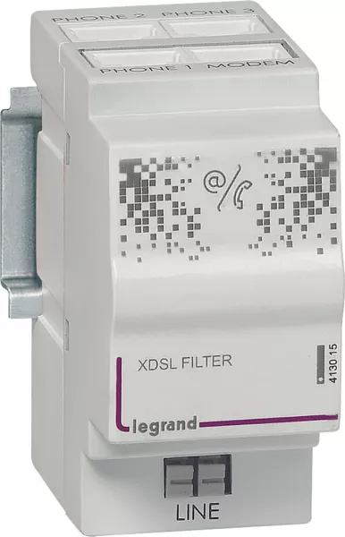 legrand-filtre ma�tre et r�partiteur t�l�phonique 3 sorties et 1 sortie modem - 2modules (413015)