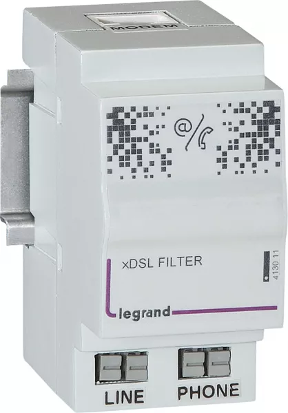 legrand-filtre ma�tre pour t�l�phone et internet dans coffret optimum - 2 modules din (413011)