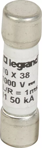 legrand-fusible cylindrique 1000v= 10x38mm gpv pour application photovolta�que - 10a (414627)
