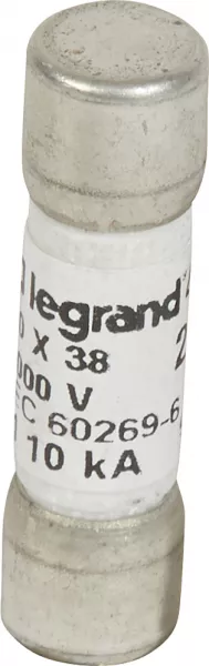 legrand-fusible cylindrique 1000v= 10x38mm gpv pour application photovolta�que - 20a (414630)